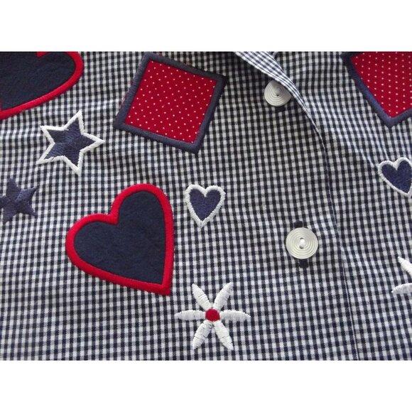 Bon Worth Shirt Size MP Gingham Plaid Button short sleeve top blouse PM m-petite - Picture 2 of 8